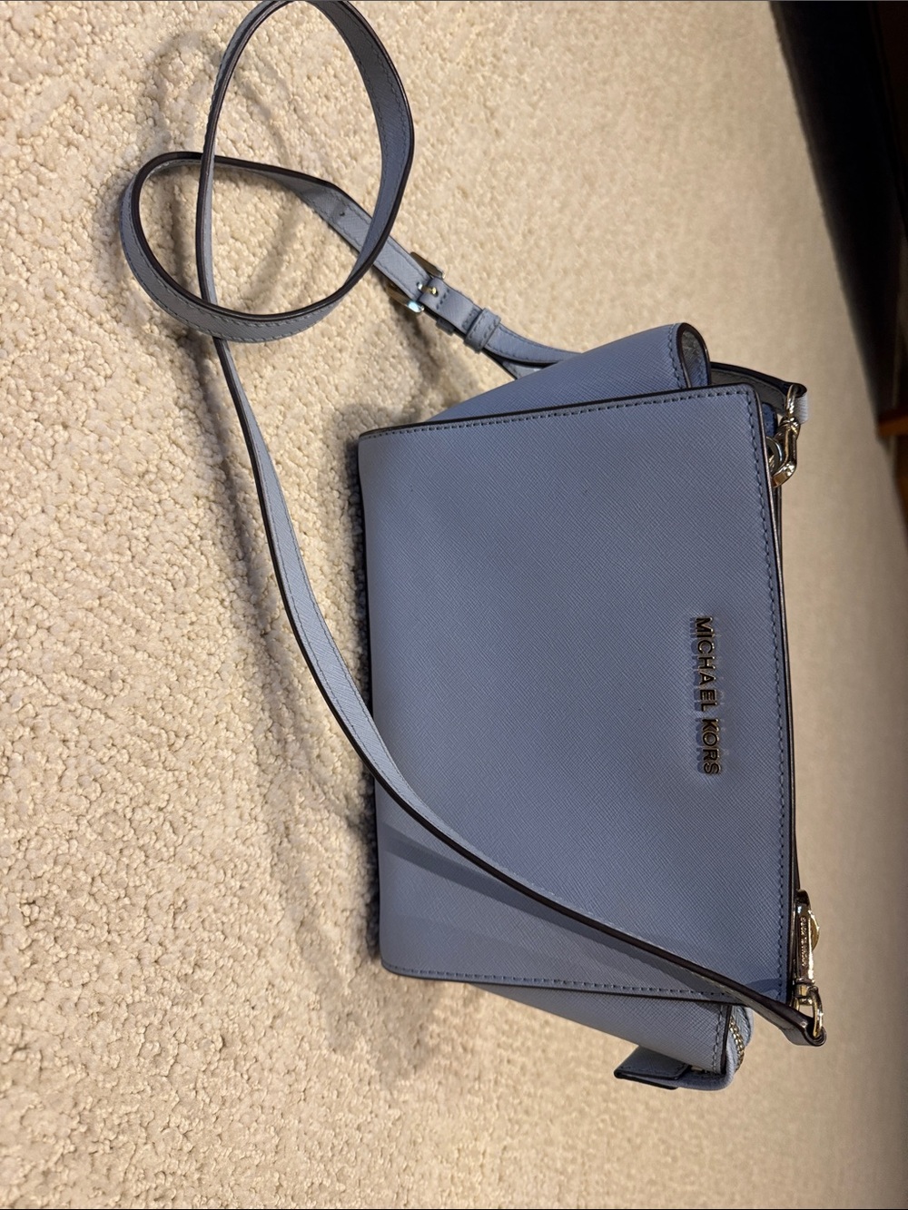 Michael Kors Light Blue Saffiano Crossbody Bag